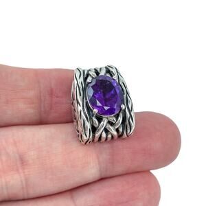 Vintage Sterling Silver 925 Effy Lagoon Purple Amethyst Pendant